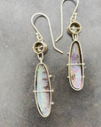 Captured Black Diamond and Boulder Opal Drops