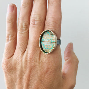 
                
                    Load image into Gallery viewer, Captured Carico Lake Turquoise Cocktail Ring
                
            