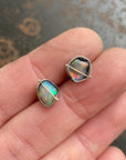 Captured Lightning Ridge Opal Studs