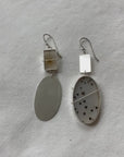 Captured Dendritic Agate Mismatch Earrings