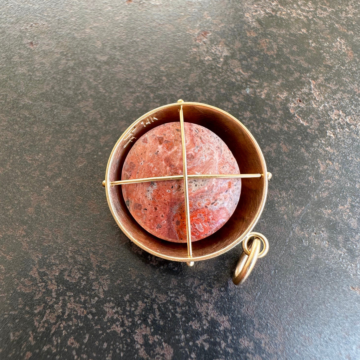 Captured Fire Opal Charm