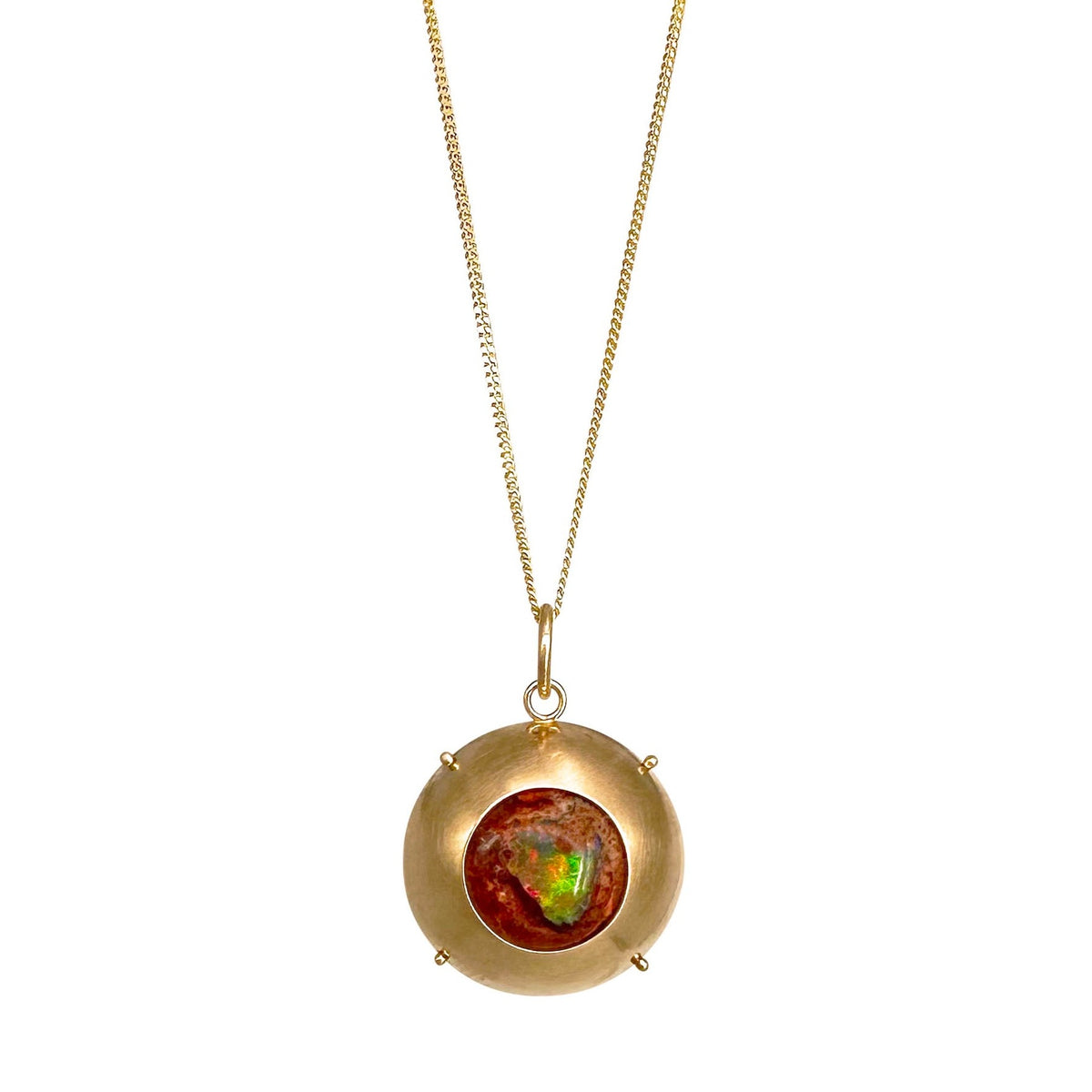 Captured Fire Opal Charm