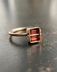 Captured Garnet Ring