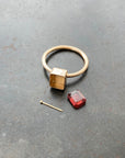 Captured Garnet Ring