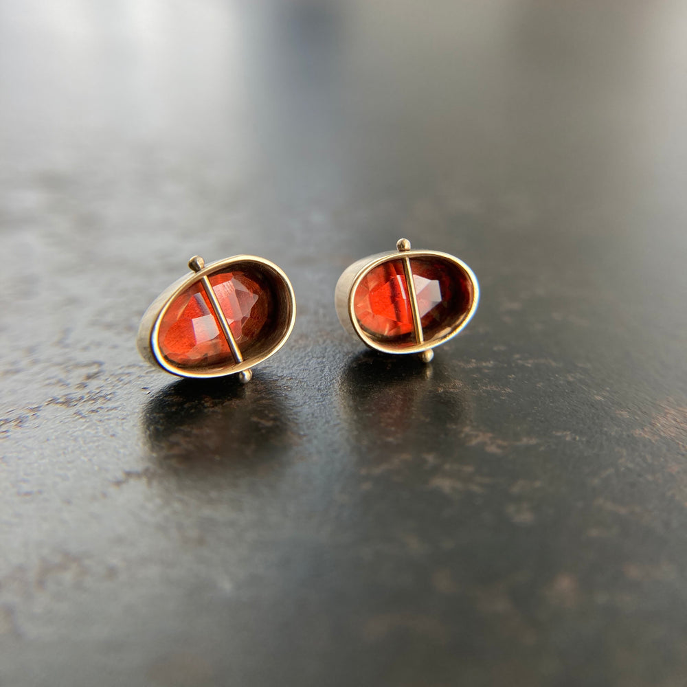 Captured Garnet Studs