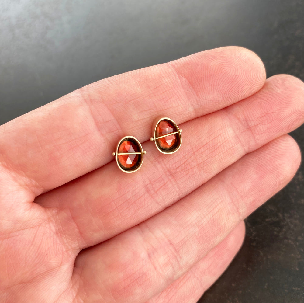 Captured Garnet Studs