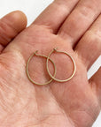 hammered gold hoop earrings, 18k hoops, gold jewelry, gold hoops, hilary finck jewelry, hoop earrings, handmade jewelry.