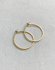 hammered gold hoop earrings, 18k hoops, gold jewelry, gold hoops, hilary finck jewelry, hoop earrings, handmade jewelry.