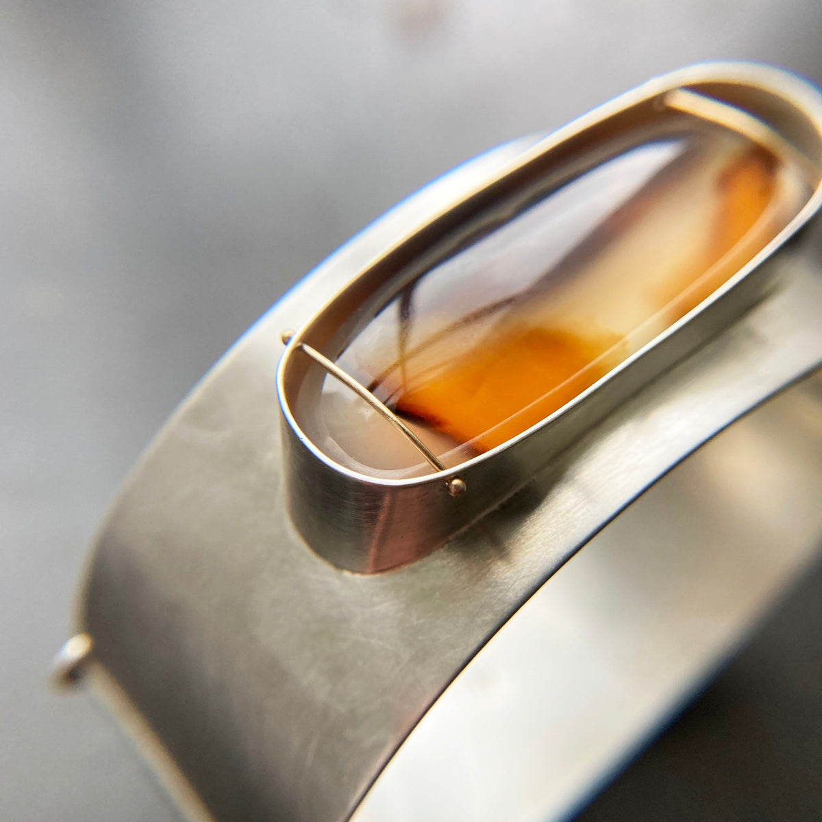Captured Montana Agate Hinge Bracelet