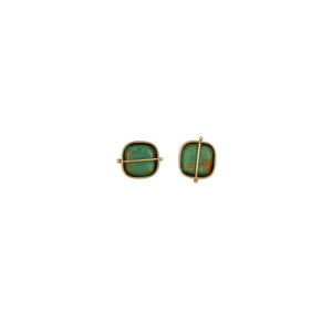 
                
                    Load image into Gallery viewer, Captured Kingman Turquoise Square Studs
                
            