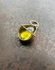 Captured Chartreuse Tourmaline Teardrop Necklace