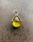 Captured Chartreuse Tourmaline Teardrop Necklace