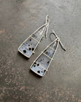 Captured Speckled Montana Agate Triangle Earrings