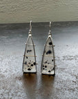 Captured Speckled Montana Agate Triangle Earrings