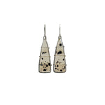 Captured Speckled Montana Agate Triangle Earrings