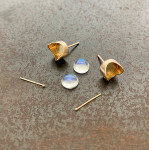 Captured Moonstone Studs