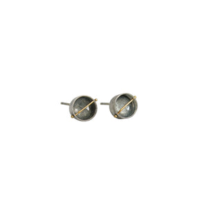 Captured Mossy Aquamarine Studs