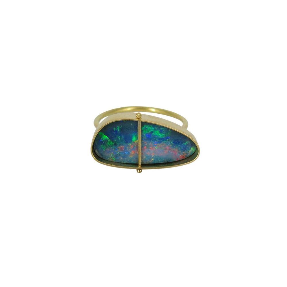 Captured Aurora Australis Opal Ring
