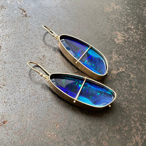 Captured Opal Butterfly Wing Earrings
