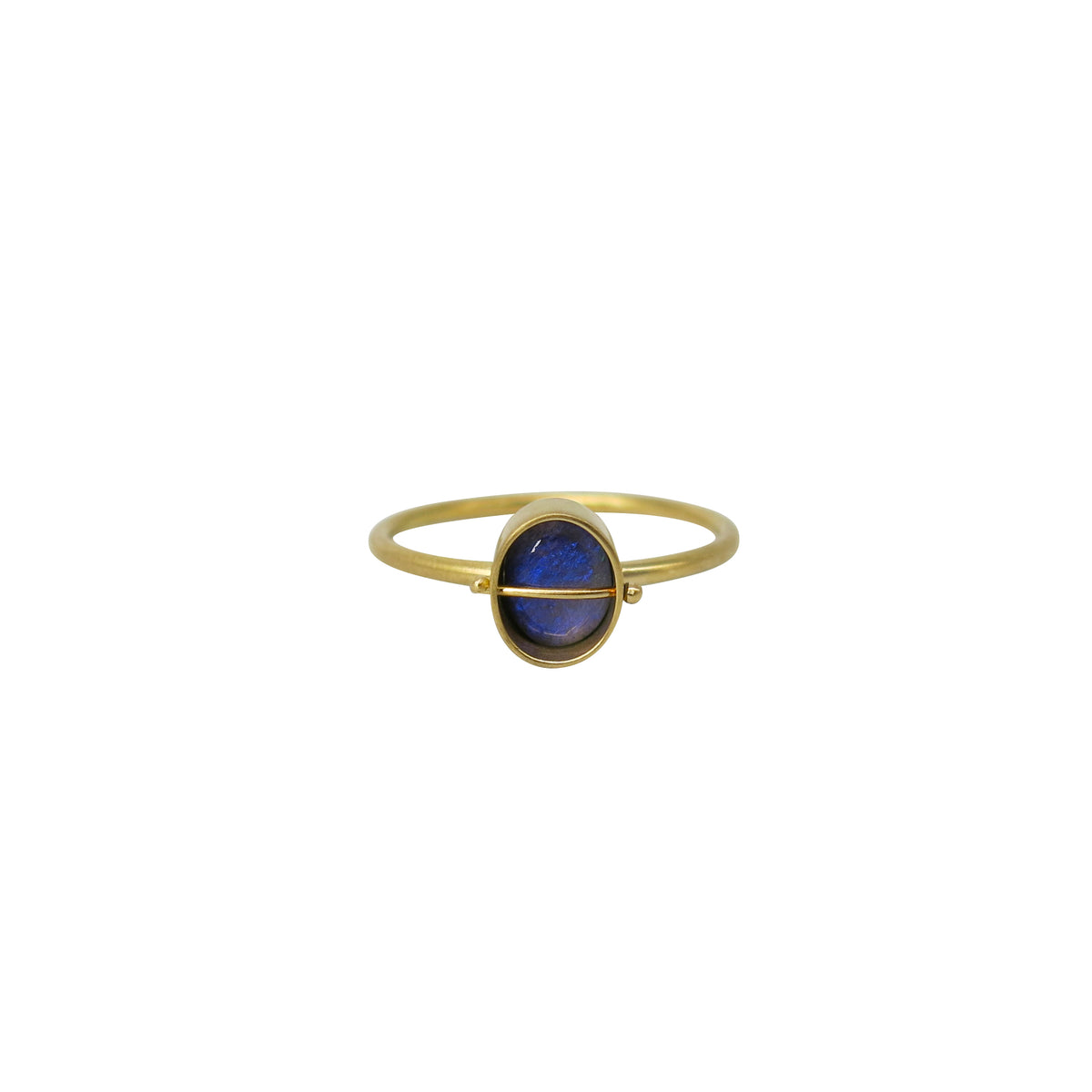 Captured Periwinkle Lightning Ridge Opal Ring