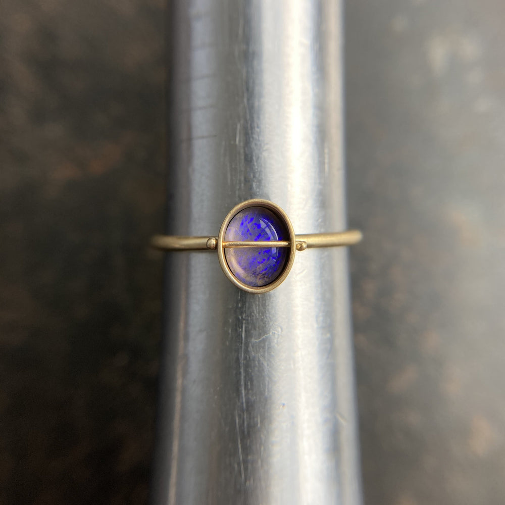 
                
                    Load image into Gallery viewer, Captured Periwinkle Lightning Ridge Opal Ring
                
            