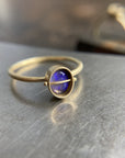 Captured Periwinkle Lightning Ridge Opal Ring