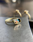 Captured Fiery Lightning Ridge Opal Ring