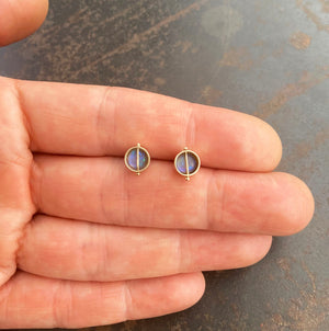 
                
                    Load image into Gallery viewer, Captured Lightning Ridge Opal Studs
                
            