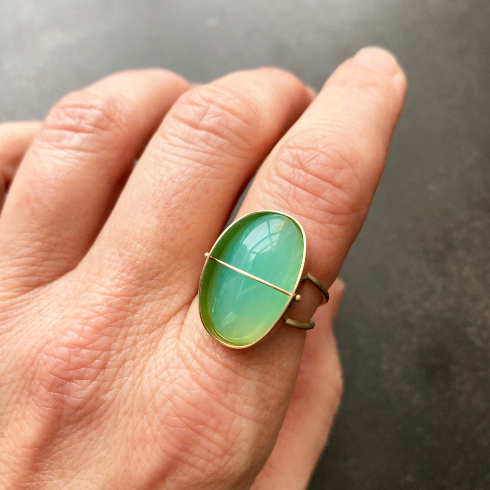 
                
                    Load image into Gallery viewer, Captured Peruvian Blue Opal Ring
                
            