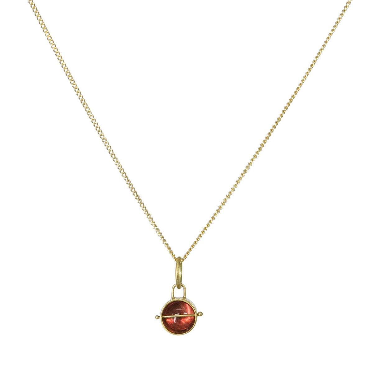 Captured Pink Tourmaline Charm Necklace