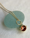 Captured Pink Tourmaline Charm Necklace