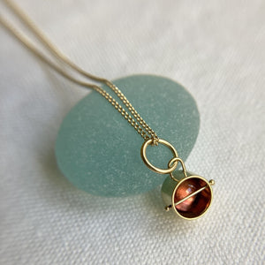 
                
                    Load image into Gallery viewer, Captured Pink Tourmaline Charm Necklace
                
            
