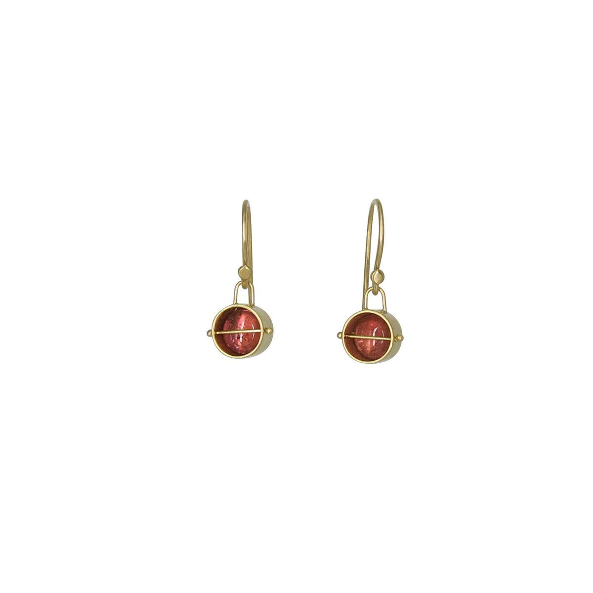 Captured Pink Tourmaline Drop Earrings