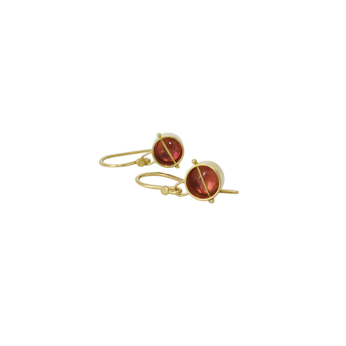 Captured Pink Tourmaline Drop Earrings