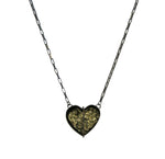 Captured Pyrite Heart Necklace