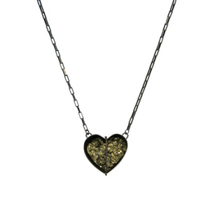 
                
                    Load image into Gallery viewer, Captured Pyrite Heart Necklace
                
            