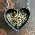 Captured Pyrite Heart Necklace