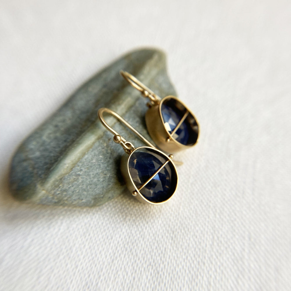 
                
                    Load image into Gallery viewer, Captured Sapphire Drop Earrings
                
            