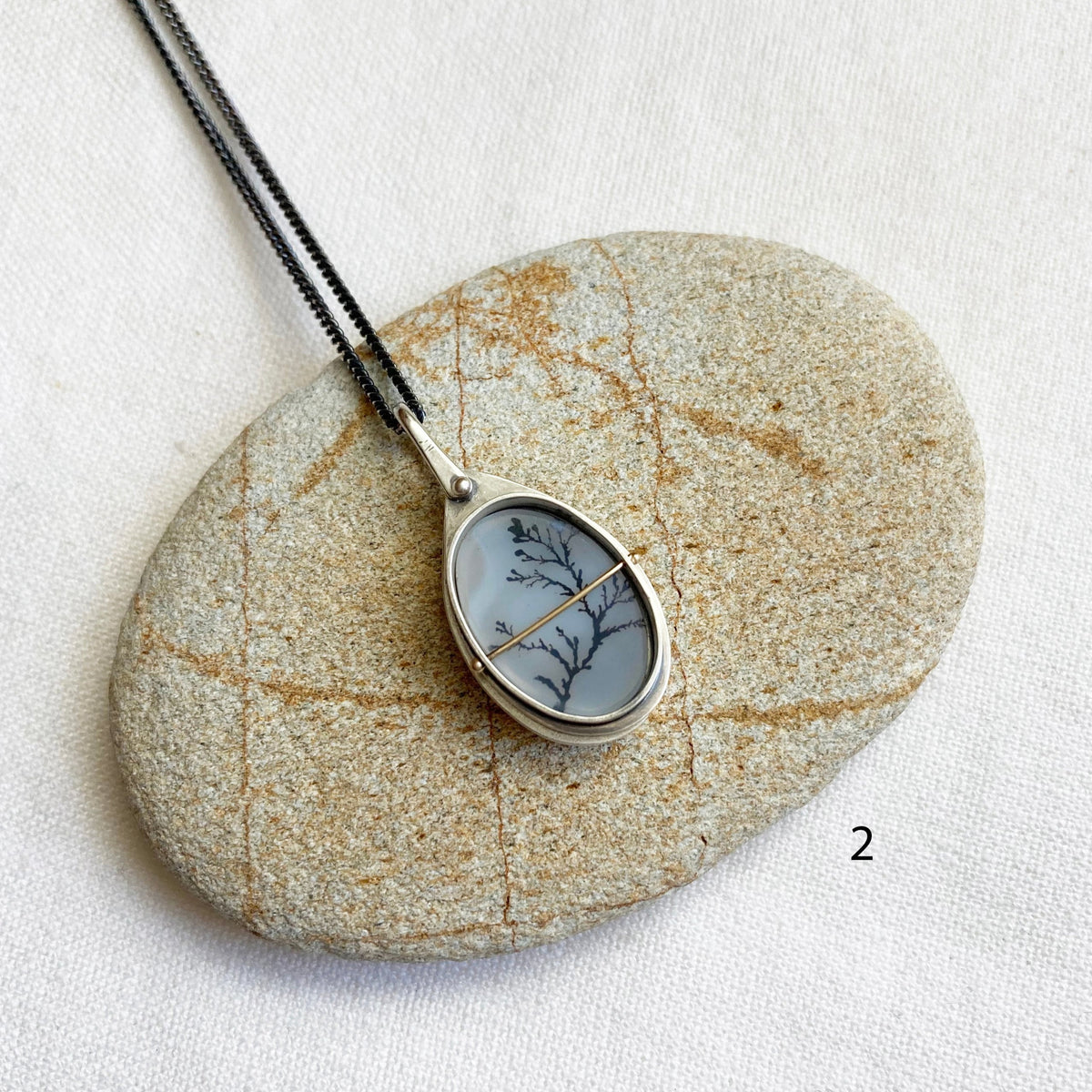 Captured Dendritic Agate Slide Lockets