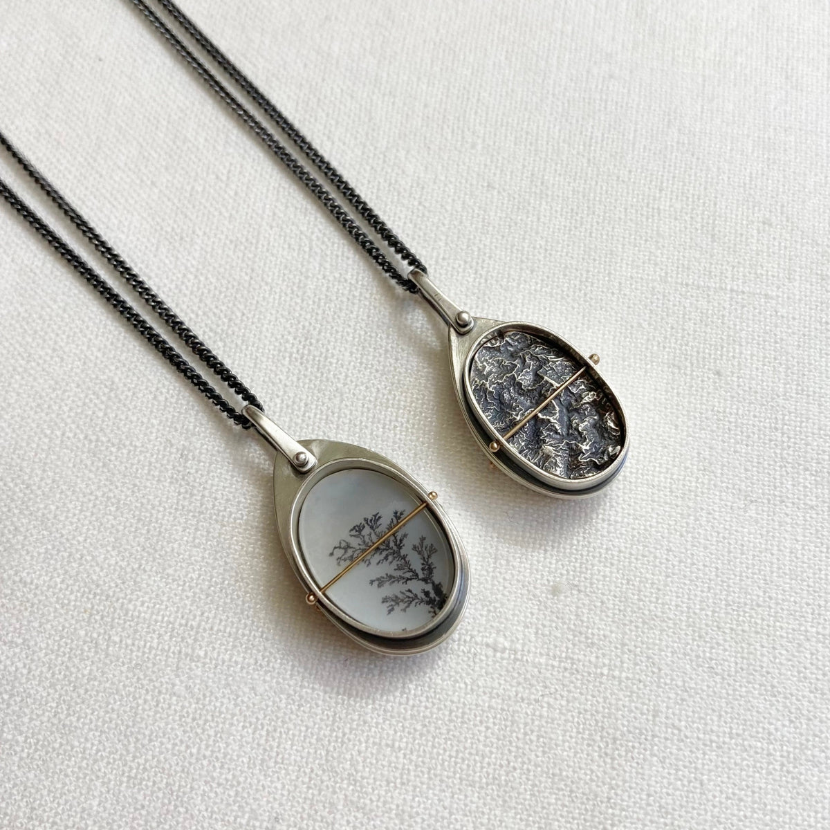 Captured Dendritic Agate Slide Lockets
