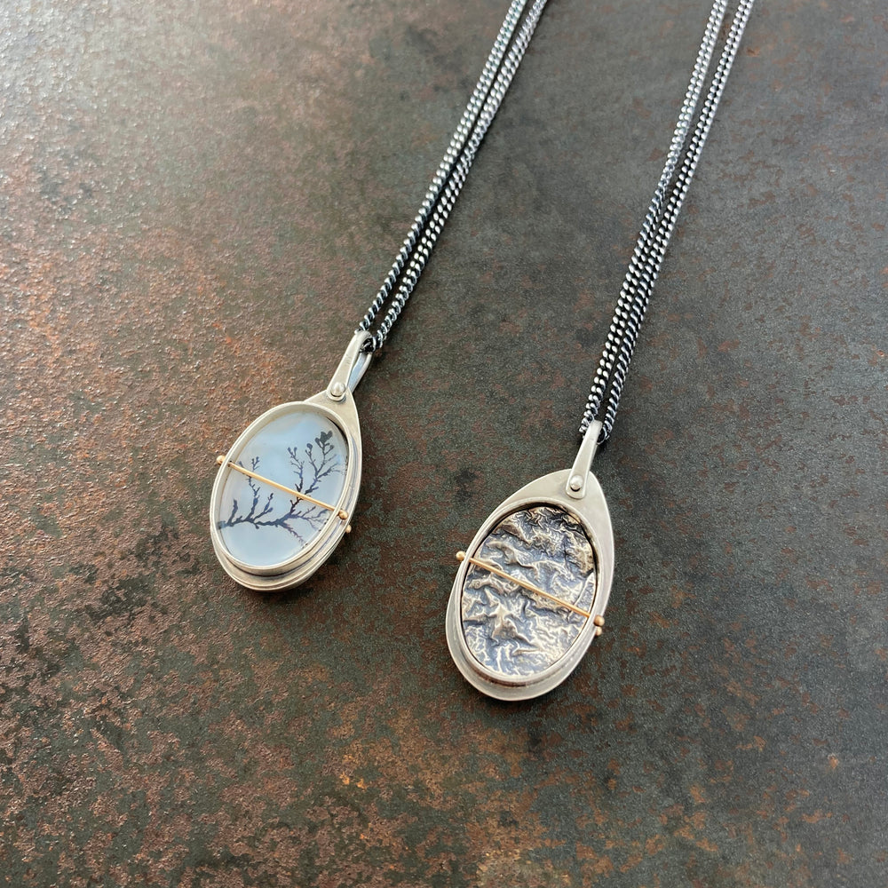 Captured Dendritic Agate Slide Lockets