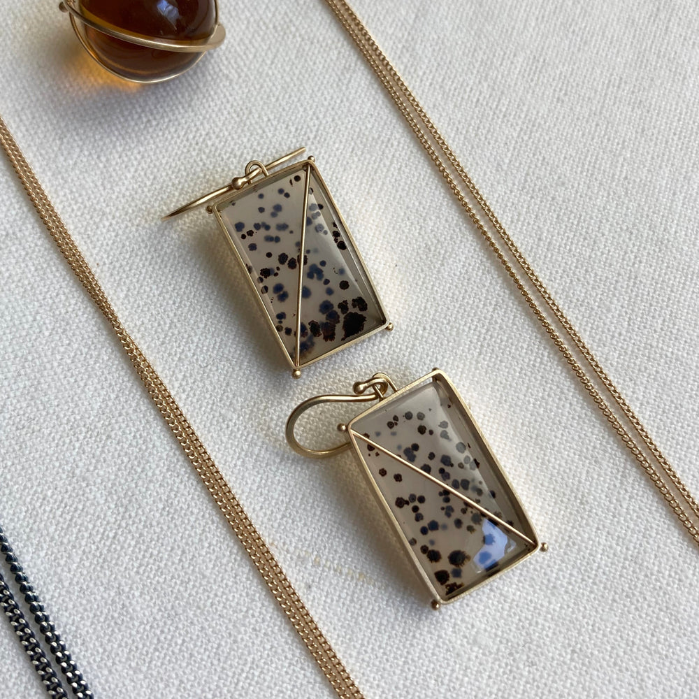 Captured Speckled Dendritic Agate Earrings