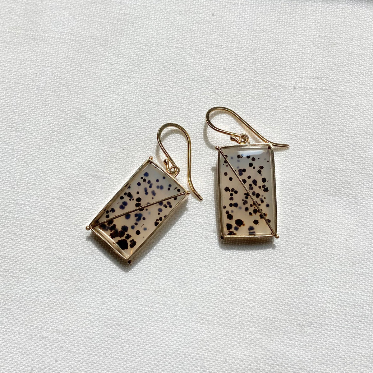 Captured Speckled Dendritic Agate Earrings