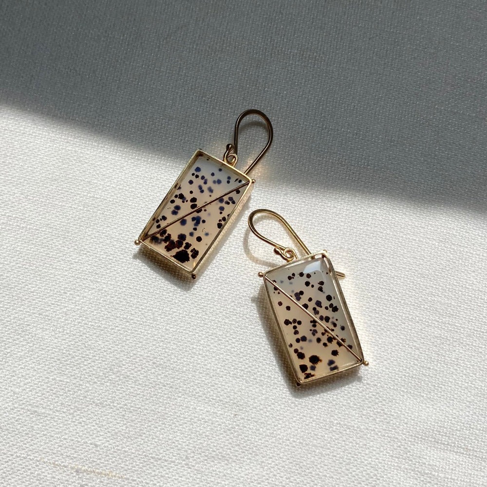 
                
                    Load image into Gallery viewer, Captured Speckled Dendritic Agate Earrings
                
            