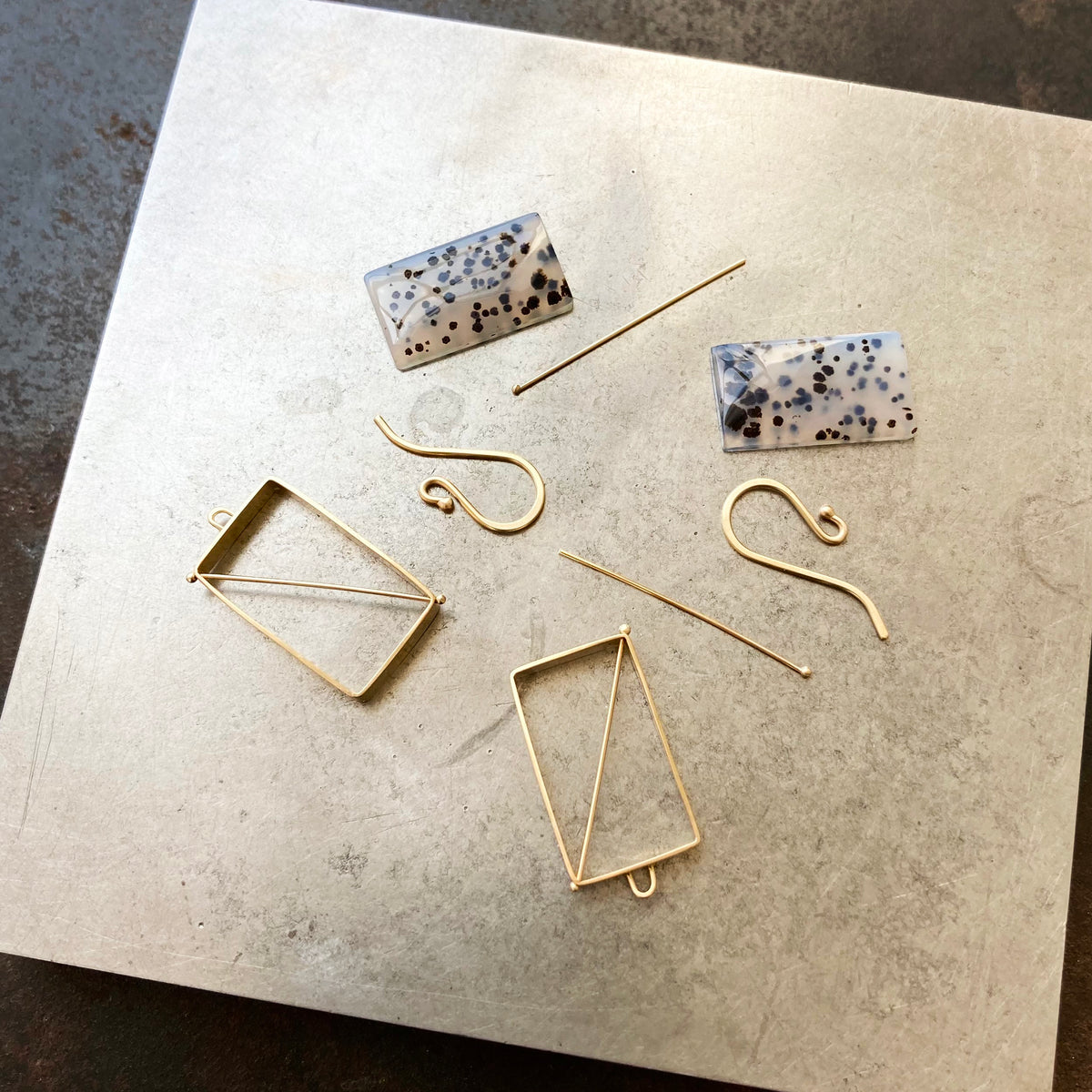 Captured Speckled Dendritic Agate Earrings