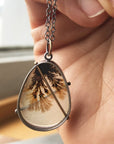 Captured Dendritic Agate Teardrop Pendant