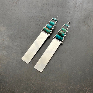 
                
                    Load image into Gallery viewer, Persian Turquoise Tower Earrings
                
            