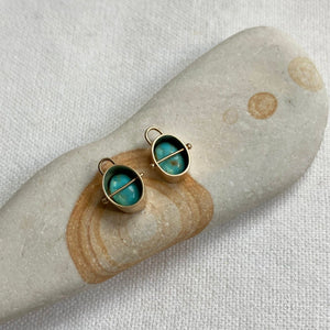 turquoise earring charms in 14k gold