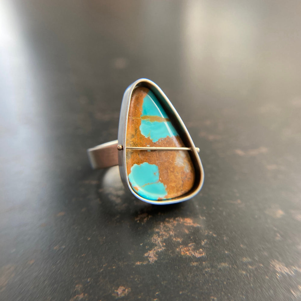 Captured Royston Turquoise Triangle Ring